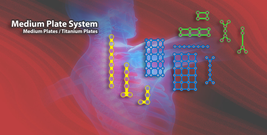 Medium Titan Platten und Schienen sowie chirurgische Instrumente von digimed Medizintechnik
